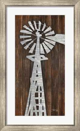 Framed Metal Windmill Print