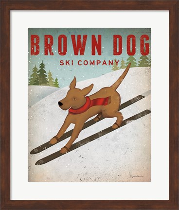Framed Brown Dog Ski Co Print