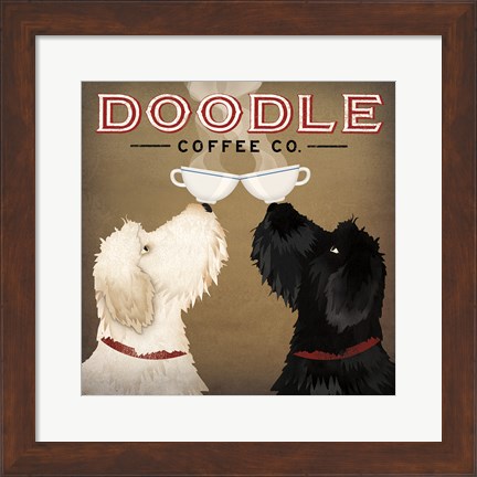 Framed Doodle Coffee Double IV Print
