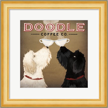 Framed Doodle Coffee Double IV Print