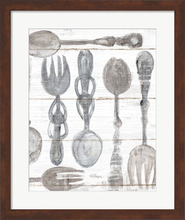 Framed Spoons and Forks III Neutral Print