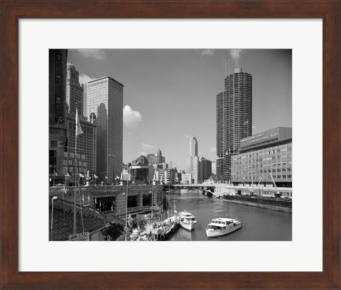 Framed 1960s Chicago River From Michigan Avenue Print