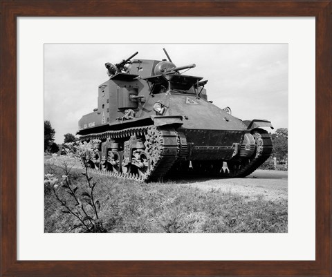Framed 1940s World War Ii Era Us Army Tank Print