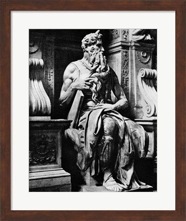 Framed 1500S Tomb Pope Julius 11 16Th Century Marble Sculpture Moses Print