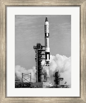 Framed 1960s US GIII Missile Taking Off From Launch Pad Print