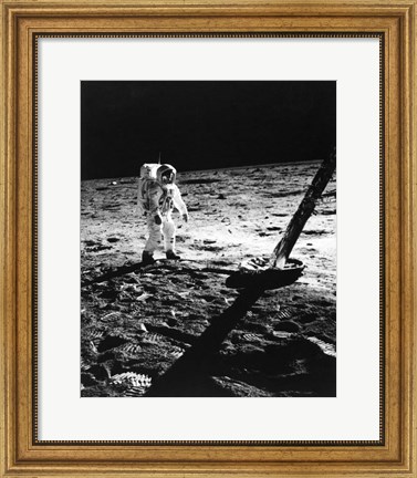 Framed 1960s Astronaut Buzz Aldrin In Space Print