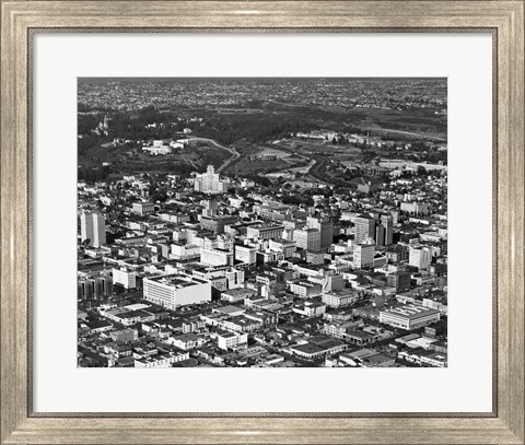 Framed 1950s Aerial View Showing El Cortez Hotel Print