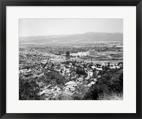 Framed 1940s View Overlooking Universal City Ca Usa Print