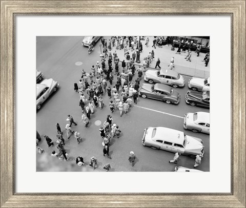 Framed 1950s New York City, Ny 5Th Avenue View? Print