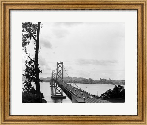 Framed 1950s Oakland Bay Bridge San Francisco California Print