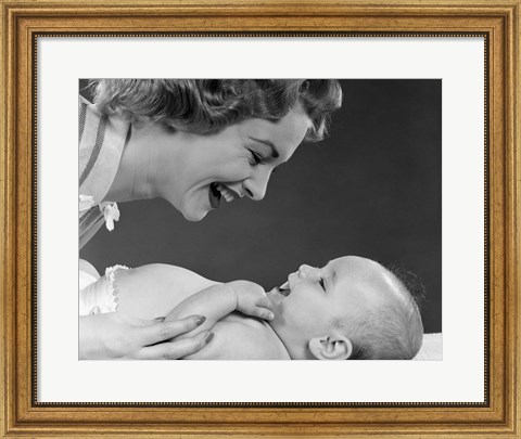 Framed 1950s Close-Up Profile Of Smiling Mother L Print