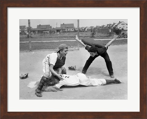 Framed 1950s Little League Umpire Print