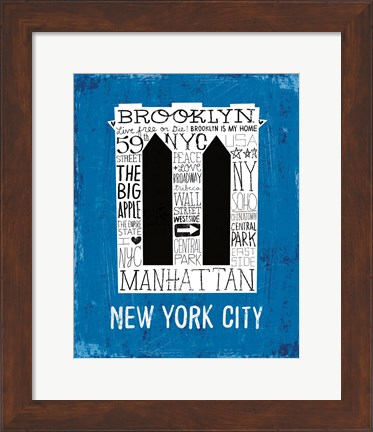 Framed Iconic NYC V Print