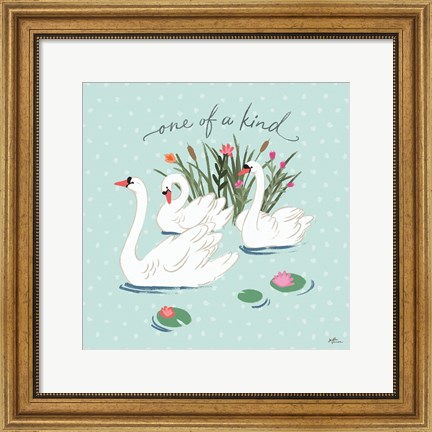 Framed Swan Lake V Mint Print