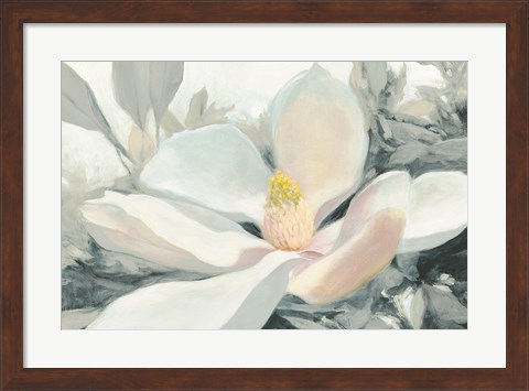 Framed Majestic Magnolia Green Gray Crop Print