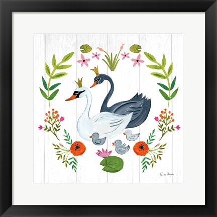 Framed Swan Love IV Print