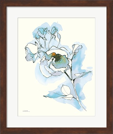 Framed Carols Roses IV Blue Print