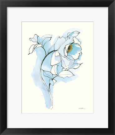 Framed Carols Roses III Blue Print
