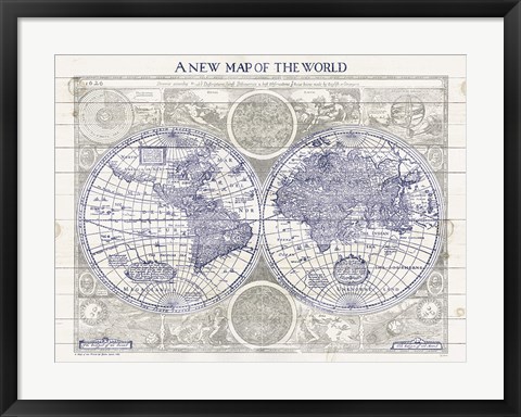 Framed New Map of the World Print