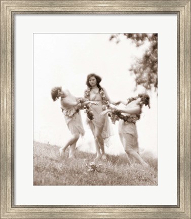 Framed 1900S 1920s Three Modern Dancers Outdoors Print