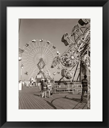Framed 1960s Teens Looking At Amusement Rides Print