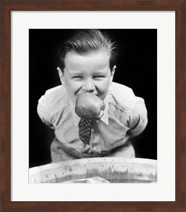 Framed 1930s Boy Bobbing For Apples Print