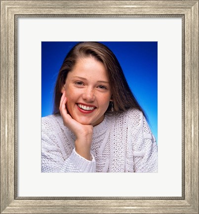 Framed 1980s Smiling Teenage Girl Looking At Camera Print