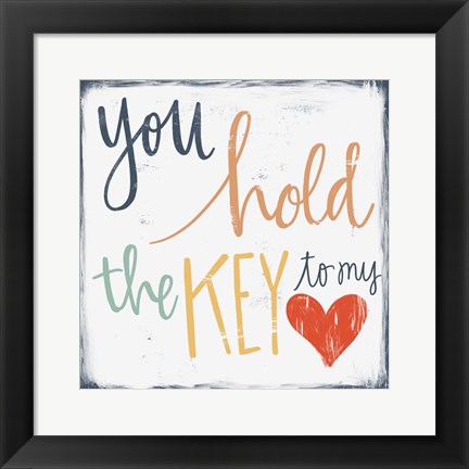 Framed Key to My Heart Print