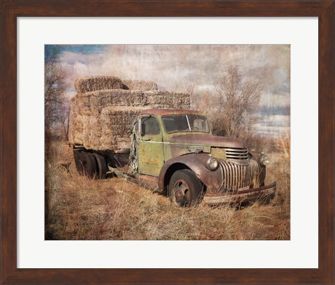 Framed Vintage Hay Truck Print