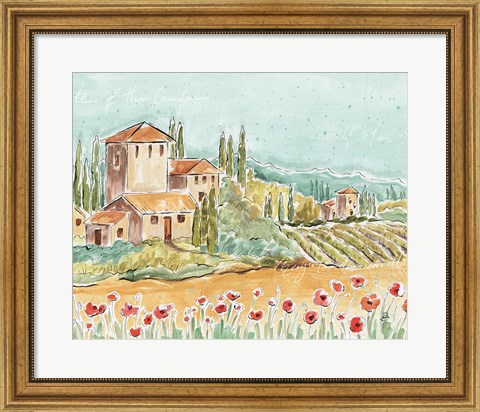 Framed Tuscan Breeze I No Grapes Print