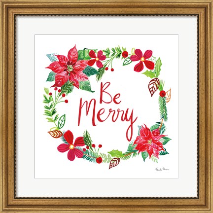 Framed Holiday Wreath III Print