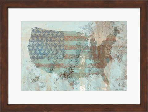Framed Vintage USA Map Print