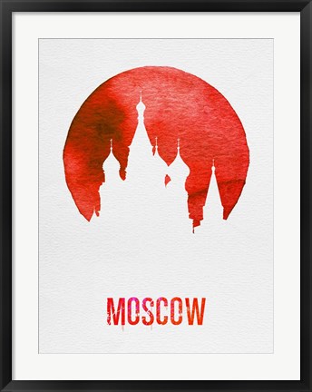 Framed Moscow Landmark Red Print