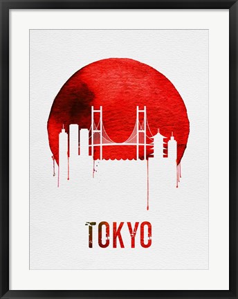 Framed Tokyo Skyline Red Print