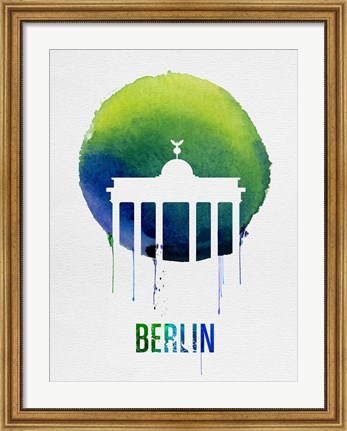 Framed Berlin Landmark Blue Print