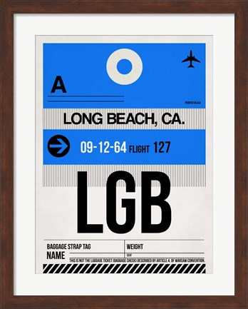 Framed LGB Long Beach Luggage Tag I Print