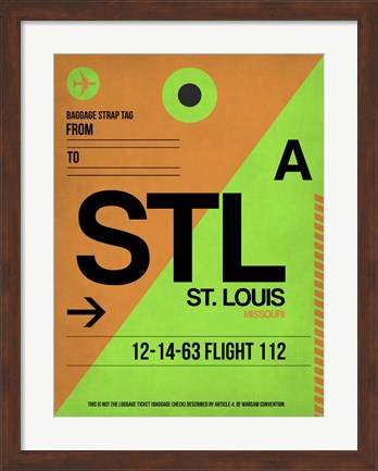 Framed STL St. Louis Luggage Tag I Print
