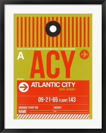 Framed ACY Atlantic City Luggage Tag I Print