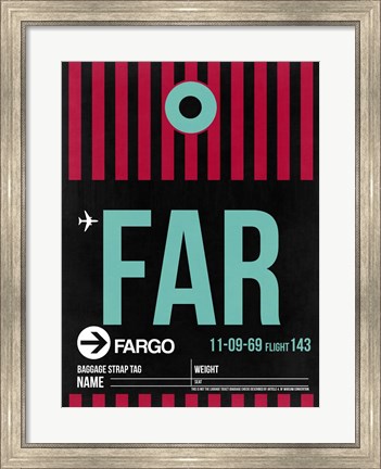 Framed FAR Fargo Luggage Tag I Print