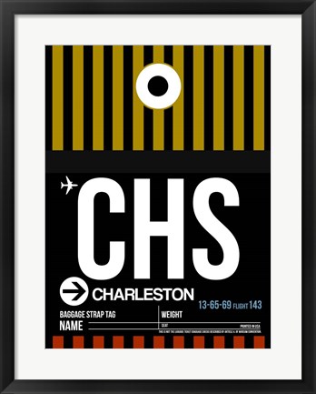 Framed CHS Charleston Luggage Tag I Print