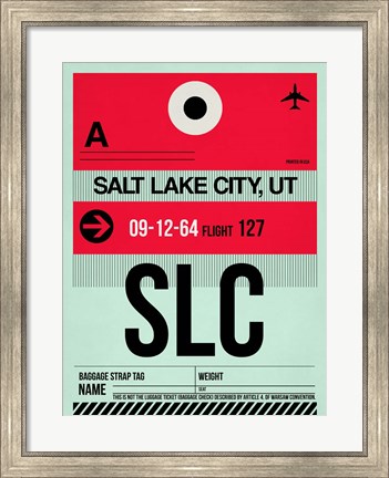 Framed SLC Salt Lake City Luggage Tag I Print