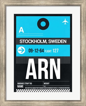 Framed ARN Stockholm Luggage Tag I Print