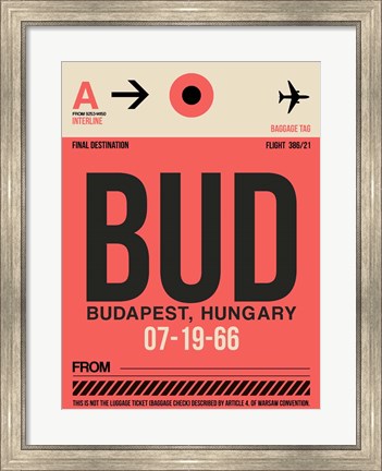 Framed BUD Budapest Luggage Tag I Print