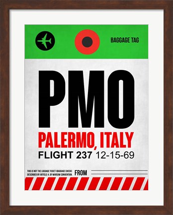 Framed PMO Palermo Luggage Tag I Print