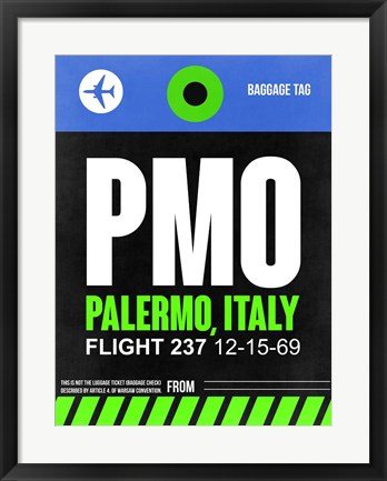 Framed PMO Palermo Luggage Tag II Print