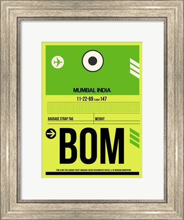 Framed BOM Mumbai Luggage Tag I Print