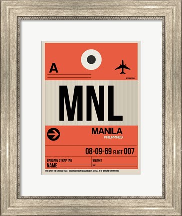 Framed MNL Manila Luggage Tag I Print
