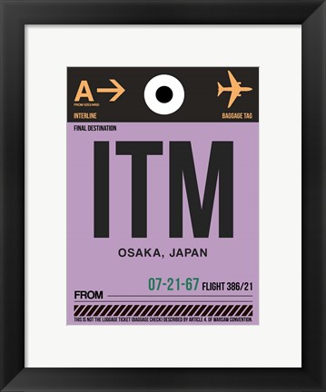 Framed ITM Osaka Luggage Tag I Print