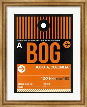 Framed BOG Bogota Luggage Tag II Print