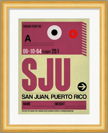 Framed SJU San Juan Luggage Tag II Print